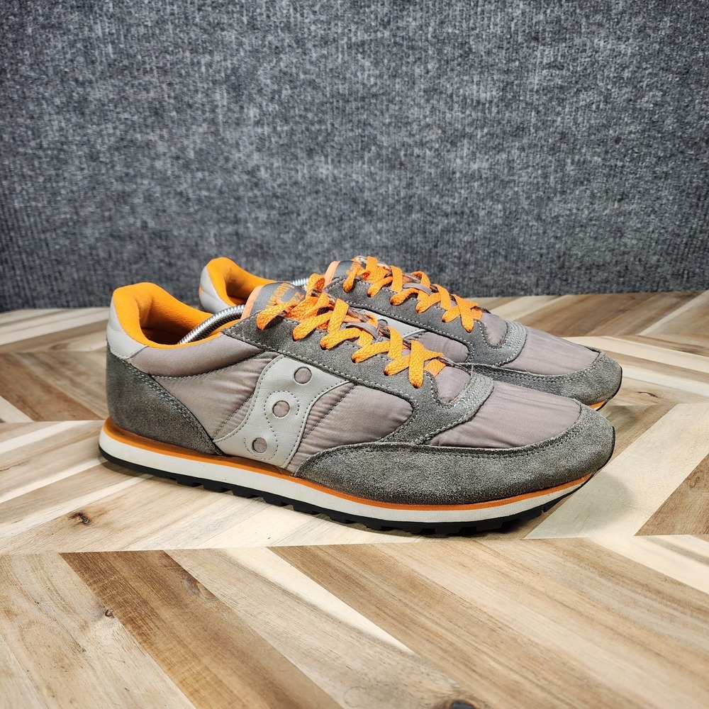 Saucony Shoes Original Jazz Vintage Mens 13 Orange Grey Suede Sneakers
